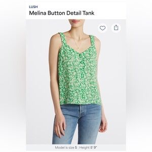Lush Melina Button Detail Tank